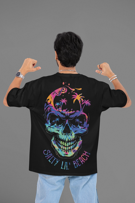 Black Oversized Back Graphic Printed Tshirt