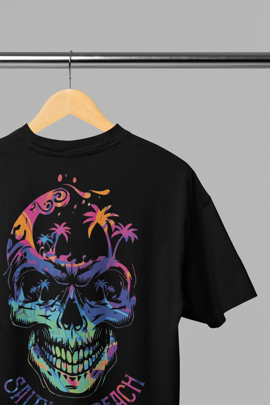 Black Oversized Back Graphic Printed Tshirt